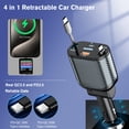 thumbnail image 2 of Cargador de coche MAGJIEYX retráctil 4 en 1 de carga rápida de 80 W, 2 of 6