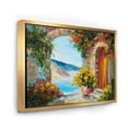 thumbnail image 3 of Designart 'House With Colorful Flowers Near The Sea Summer Season' Nautical & Coastal Framed Canvas Wall Art Print, 3 of 5
