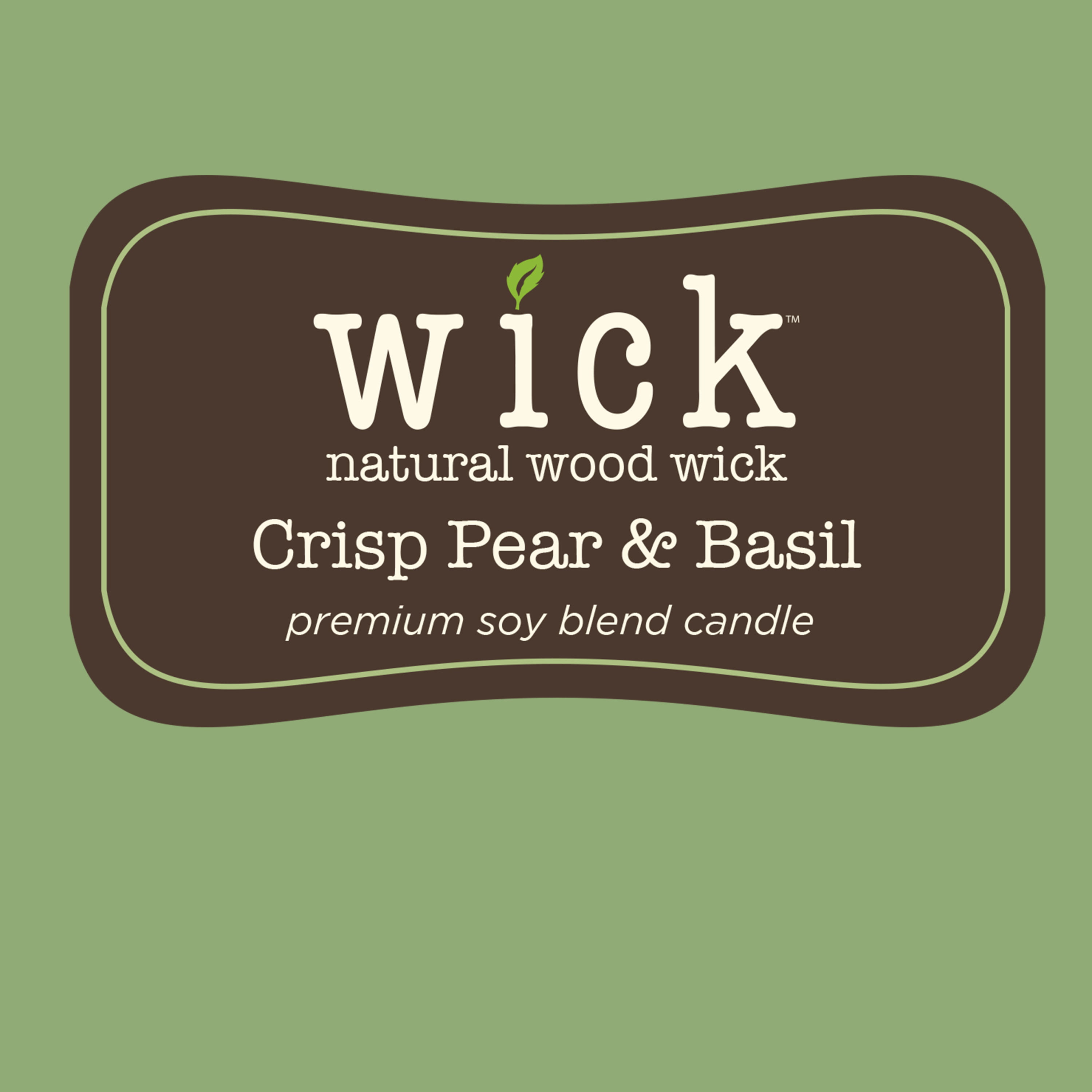 Crisp Pear And Basil Wooden Wick Wick Scented Jar Candle 15oz 