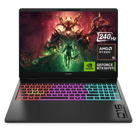 HP Omen MAX RTX 5070 Ti Gaming Laptop, 16" WQXGA 240Hz, AMD Ryzen AI 9 HX 375, 16GB DDR5, 1TB SSD, Windows 11 Home