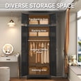 thumbnail image 6 of Polup 86“ H Metal Armoire Wardrobe Closet, Adult Large Wardrobe Cabinets with Hanging Rod, Black, 6 of 9