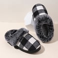 thumbnail image 4 of Zapatos casa para hombres pelaje piel sintética forrada cálida y cómoda anti-Slip interiores al aire libre, 4 of 9