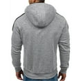 thumbnail image 6 of Caqnni Men's Full Zip Hoodie Winter Striped Long Sleeve Knitted Cardigan Sweater Slim Fit Hooded Sweatshirt Pockets (XXL,Grey), 6 of 6