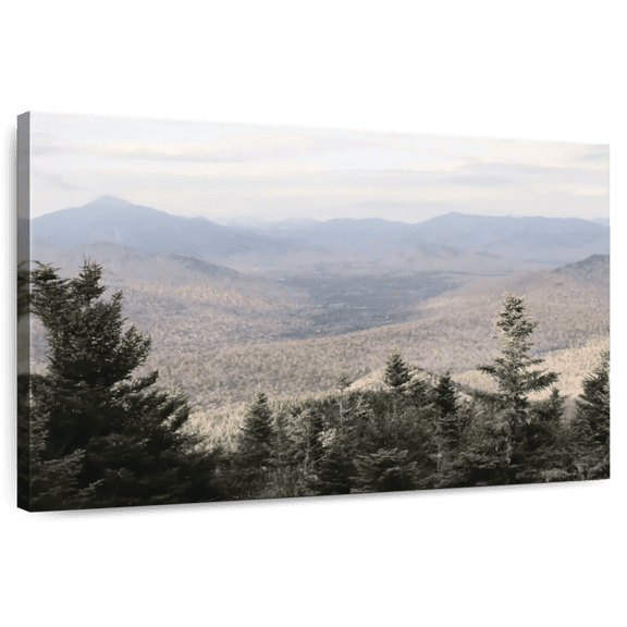 Elephant Stock Adirondack Mountains Wall Art - Horizontal Canvas Wall Art - Living Room Wall Decor - Nature Canvas - Gray And Green Decor By Lori Deiter - 12" x 8"