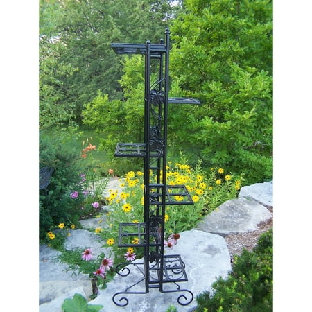 Wrought Iron Plant Stand - Oakland Living Corporation Black Wrought Iron 6-level 65-inch Plant Stand
