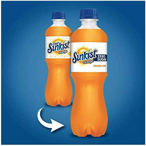 Sunkist Orange Zero (Diet) Soda 20 oz Bottles (Pack of 12, Total of 240 fl oz)