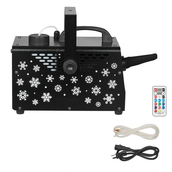 KFFKFF 900W Snow Machine with 9 LED RGB Lights, 12 Color Options, and Wireless Remote, Versatile Handheld or Hanging Design, 1L Tank for Outdoor Snow Effects at Christmas Parties