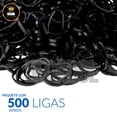 thumbnail image 2 of Paquete 500 Ligas Elásticas Gomas Para Cabello Niña Negras, 2 of 4