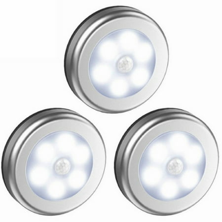 

Battery Operated Motion Sensor Light Indoor 3 Pack 6 Closet Light Under Cabinet Lights Battery Night Light Wireless Stick On Wall Lamps For Pantry Wardrobe Kitchen Stairs