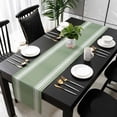 thumbnail image 3 of Dark Sage Green Table Runner 70 Inches Long, Farmhouse Sage Green White Striped Kitchen Coffee Dining Table Decoration for Home Party Birthday Wedding Home Decor 13x70 Inches, 3 of 8