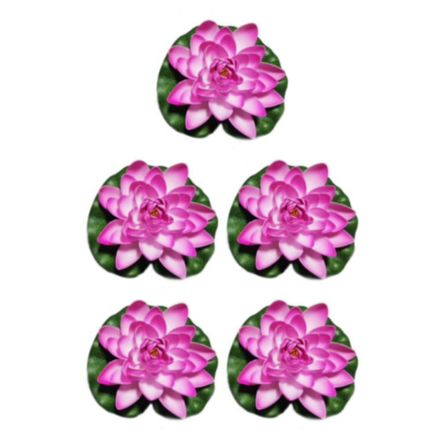 Yuarrent Loto artificial decorativo simulación realista al aire libre parque estanque piscina paisajismo agua falsa lirio flor decoración Type8 NO8