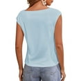 thumbnail image 5 of Sherrylily Women Cap Sleeve Scoop Neck Tank Tops Casual Solid Basic Tee Shirts, 5 of 5