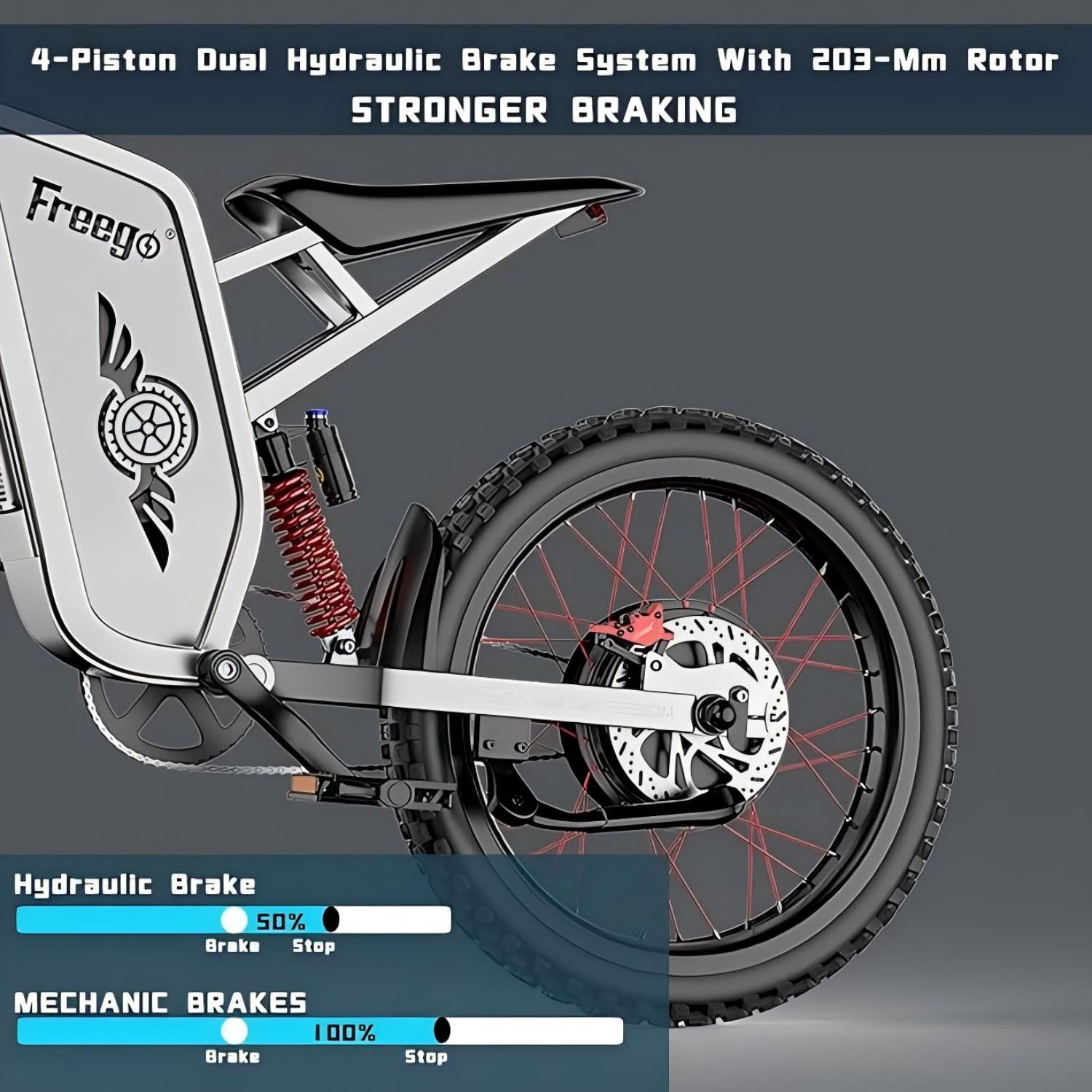 Freego X2 Pro 6000W(Peak) Motor Electric Dirt Bike for Adults, 60V30AH Battery Electric Motorcycle ,50MPH Speed Electric Bicycle,19x2'' Full Suspension/Hydraulic Brake