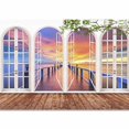 thumbnail image 4 of IDEA4WALL 6pcs Vies from French Window Peel and Stick Wallpaper Removable Wall Murals Large Wall Stickers for Home Decoration, 100"x24", 4 of 5