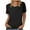 Black, variant on fatyb Tops Summer for Women Short Sleeve Round Neck Knitted Tee Shirts Solid Color Womens Casual Blouses