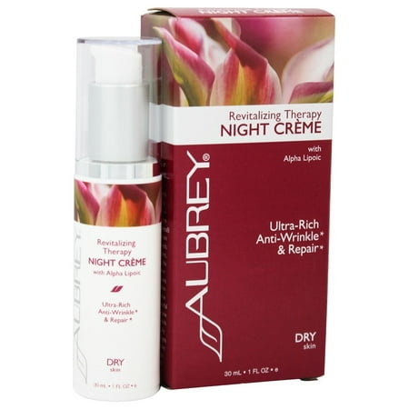 Alpha Cream - Aubrey Organics - Revitalizing Therapy Night Creme with Alpha Lipoic - 1 oz. Formerly Rosa Mosqueta Night Cream