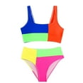thumbnail image 2 of Odeerbi 13-16 Years Teen Girls Summer Beach Bikini Swimsuit Hawaiian Beachwear Bathing Suit Color Block Two Pieces Swimwear Set, 2 of 7