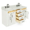 thumbnail image 5 of Ariel Hepburn 61 In. Double Oval Sink Vanity With 1.5 In. Carrara White Countertop In White, 5 of 10