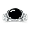 thumbnail image 3 of RYLOS Rings for Women Sterling Silver Ring 12X10MM Gemstone &  Diamonds Great Ring for Middle or Pointer Finger October Cabochon Onyx Jewelry Size 11, 3 of 6