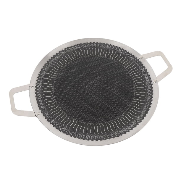 Sartén para Barbacoa de Acero Consas inoxidable Dobles Para Cocinar en Interiores y Exteriores, Ideal para Carne, Tocino, Mariscos y Verduras, Para 4 A 6 Personas