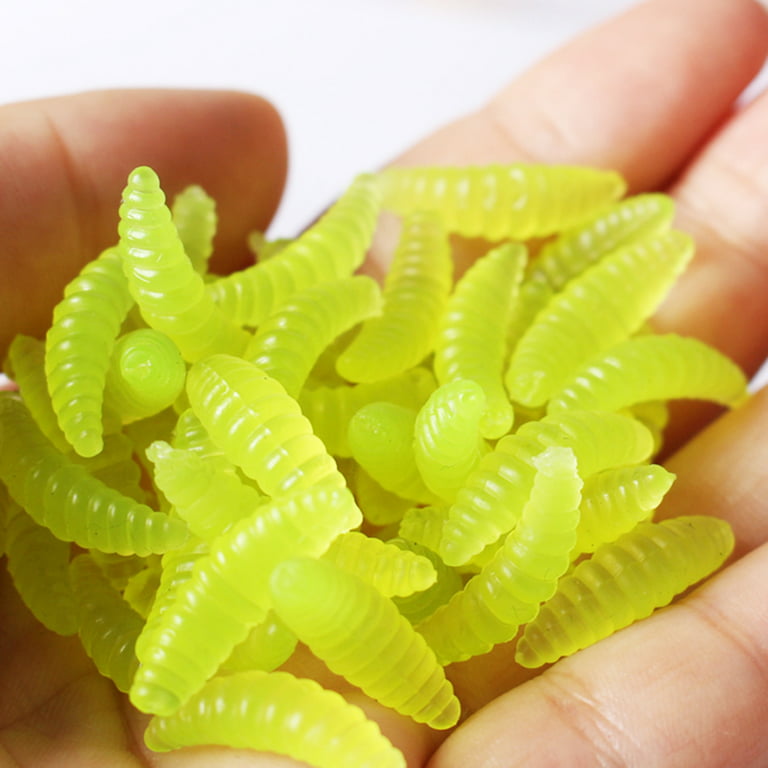 Bass Fishing Worms Lures Soft Plastic Fishing Wax for Trout for Reservoir  Fishing White 