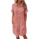 thumbnail image 1 of Vestido suelto SCZ de manga corta casual rosa Talla L, 1 of 6