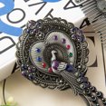 thumbnail image 6 of Antique Mirror Comb Set,Metal Embossed Peacock Vintage Hand Mirror Vintage Metal Embossed Rose Handheld & Tabletop Stand Makeup Mirror Foldable Personal Cosmetic Mirror Peacock Heart-Shaped, 6 of 6