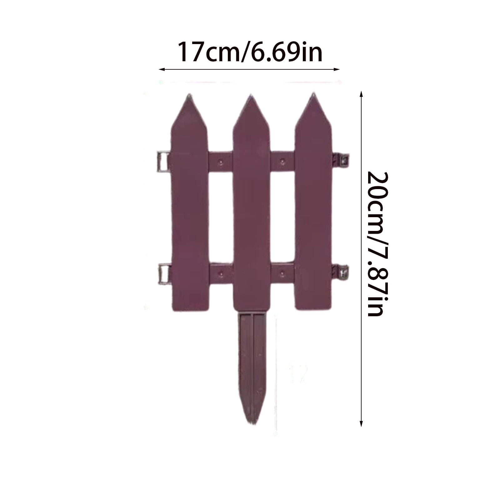 CuiLiyq 36 Pack Coffee Garden Fence with 36 Insert Lawn Picket Fence Garden Border Decorative Plastic Panels, for Landscape Flowerbeds Plants Yard, 6.69'' L x 7.87'' H