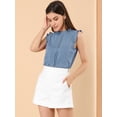 thumbnail image 2 of Blusa Elegante Allegra K Sin Mangas Vintage 1950 Gris Azulado S, 2 of 6