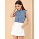thumbnail image 2 of Blusa Elegante Allegra K Sin Mangas Vintage 1950 Gris Azulado S, 2 of 6