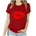 thumbnail image 2 of Fankiway Ensemble de Vêtements pour Femmes, T-Shirt à Manches Courtes Imprimé Col Rond, Chemise Ample Décontractée, Ensemble de 2 Pcs, 2 of 4