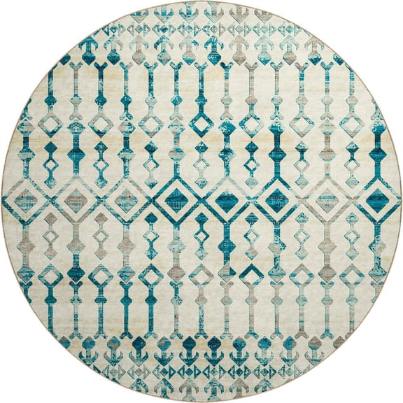 Dalyn Brisbane Area Rug BR8 Br8 Linen Linen Diamonds Diagonals 8' x 8' Round