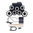 thumbnail image 1 of Kids Electronic Drum Set Simulation Sound Soft Silicone Roll Up Drum Practice Pad with Foot Pedal, 1 of 4