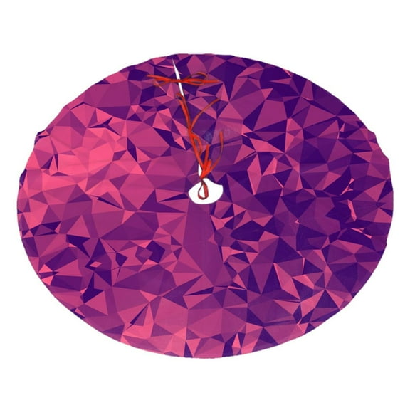 Christmas Tree Skirt Colorful Polygon Frequency Polygon Xmas Tree Skirt Decoration for Home Holiday Party 48"