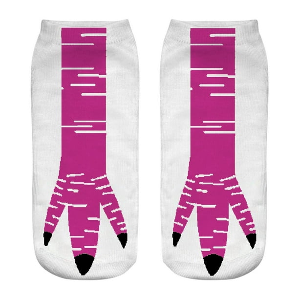 Calcetines con forma de patas de pollo, suaves, para despedidas de soltera, regalos, viajes, compras y festivales. Blanco Rojo