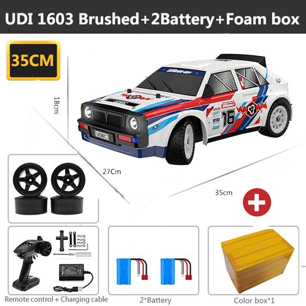 UDIRC-coche de Control remoto con luz LED para niños, vehículo de juguete de alta velocidad sin escobillas 4WD, 1603, 1604, 1607, 2,4G, 1/16, 50 km/H Fivean unisex