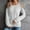 Gray, variant on Babysbule Womens Fall Plus Top Sets Outfit Women's Fashion Solid Color Long Sleeve Off-The-Shoulder Button Fallow Tops