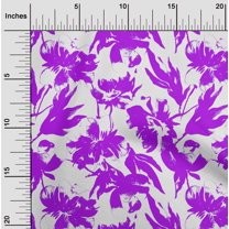 oneOone Cotton Flex Purple Fabric Florals Sewing Fabric By The Yard Printed Diy Clothing Sewing Supplies 40 Inch Wide-102