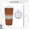 thumbnail image 3 of Football Ball Texture Tumbler, American Football 20oz Stainless Steel Insulated Travel Tumbler,Travel Coffee Mug with Lid and Straw Cups Gifts for Women Men, 3 of 6