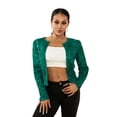 thumbnail image 1 of Kmbangi Women Sequined Jacket, Long Sleeve Open Front Fall Ladies Cardigan for Club Party, 1 of 9