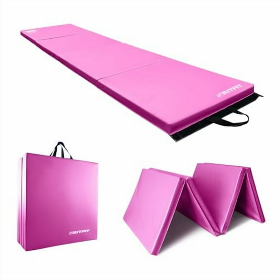 RitFit Upgraded Folding Exercise Mat, 2 Inch Thick Gymnastics Mat 3’x6’,4’x8’,4x10’,2'x8' with Carrying Handles for Yoga, MMA, Stretching, Core Workouts and Home Gym Protective Flo