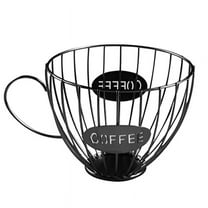 Coffee Fruits Capsule Storage Basket Coffee Cup Shaped Pod Holder and Organizer Cafe Hotel Black