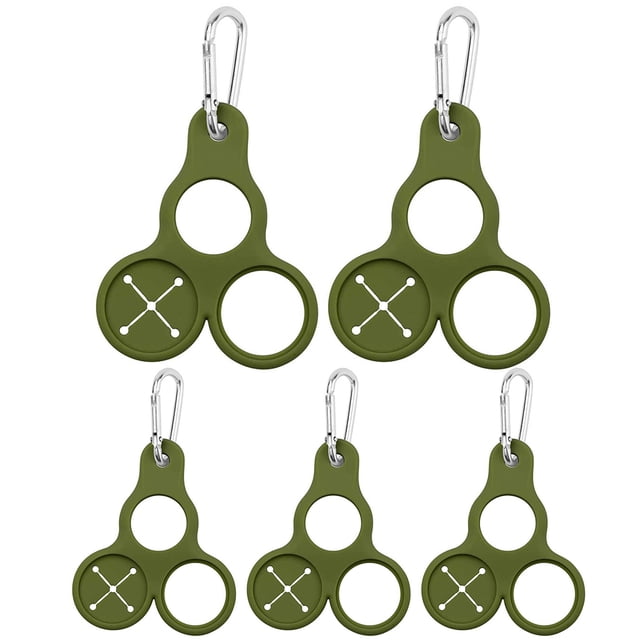 Hebilla para Botella Al Aire Libre Hebilla para Botella Mineral Botella Bebida Gancho para Botella Hebilla para Tetera Pequeña Hebilla para Mochila Hebilla Mosquetón 5 Piezas (verde Militar)