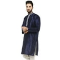 thumbnail image 6 of SKAVIJ Men's Indian Art Silk Kurta Wedding Party Casual Long Shirt (x-Large, Blue), 6 of 6