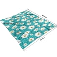 thumbnail image 4 of Turquoise Daisy Flower Pattern Blanket,Comfortable Soft Flannel Throw Blanket,All Season,Warm Lightweight Blankets for Sofa Bed Couch Living Room Chair,50"x60", 4 of 4