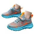 thumbnail image 3 of ZHOGXU Children Boys Fashion Mesh Lace Up Sneakers Comfortable Breathable Lightweight Patchwork Soft Soled Slip On Outdoor Sports Shoes,Grey,6-7 Years, 3 of 9