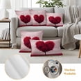thumbnail image 6 of Valentine's Day Pillow Covers 2 Pack Romantic Spring Red Maple Leaf Love Heart Tree Dark Pink Pillowcase Waterproof Outdoor Throw Pillow Cover for Patio Garden Square Cushion 20”x20”, 6 of 9