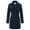 Navy, variant on Classic Women's Trench Coat, Mid-Length Belted Windproof Double Breasted Overcoat Jacket Green Large