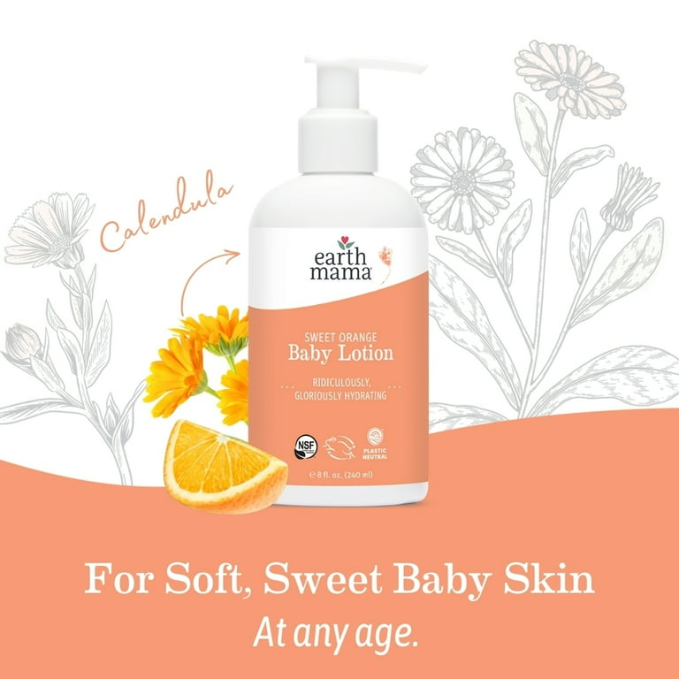 Earth Mama Sweet Orange Baby Lotion, Moisturizer for Dry Sensitive