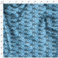 thumbnail image 5 of Soimoi Blue Velvet Fabric Foot Print & Text Printed Fabric 1 Yard 58 Inch Wide, 5 of 5